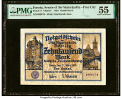 Danzig Senate of the Municipality - Free City 10,000 Mark 20.3.1923 Pick 17 PMG About Uncirculated 55. A tear is noted. HID09801242017 © 2022 Heritage...