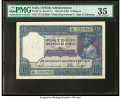 India Government of India 10 Rupees ND (1917-30) Pick 7a Jhun3.7.1 PMG Choice Very Fine 35. Spindle hole at issue. HID09801242017 © 2022 Heritage Auct...