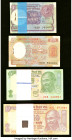 India Government of India 1 Rupee 1986-89 Pick 78Ac Jhun6.1.10.2B-E One-Hundred Consecutive Examples Crisp Uncirculated; India Reserve Bank of India 2...