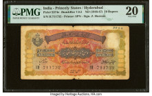 India Princely States, Hyderabad 10 Rupees ND (1946-47) Pick S274e Jhunjhunwalla-Razack 7.9.5 PMG Very Fine 20. Staple holes at issue, spindle holes a...