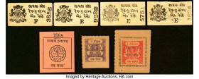 India Group of 63 Examples About Uncirculated-Crisp Uncirulated. There are 56 different issues of the 1 rupee in this lot. Typical staple holes are pr...