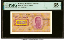Katanga Banque Nationale du Katanga 10 Francs 15.12.1960 Pick 5a PMG Gem Uncirculated 65 EPQ. HID09801242017 © 2022 Heritage Auctions | All Rights Res...