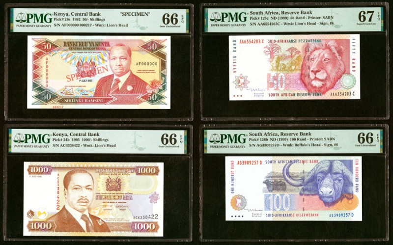Kenya Central Bank of Kenya 50; 1000 Shillings 1.7.1992; 1.7.1995 Pick 26s; 34b ...
