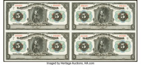 Mexico Banco del Estado de Chihuahua 5; 10 Pesos 1913 Pick S132a; S133a Two Uncut Sheets of 4 Crisp Uncirculated (2). HID09801242017 © 2022 Heritage A...