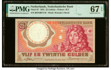 Netherlands Netherlands Bank 25 Gulden 10.4.1955 Pick 87 PMG Superb Gem Unc 67 EPQ. HID09801242017 © 2022 Heritage Auctions | All Rights Reserved