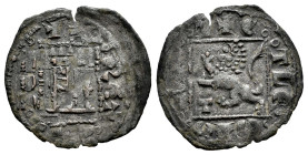 Reino de Castilla y León. Alfonso XI (1312-1350). Novén. Toledo. (Bautista-487.4). Ve. 0,83 g. T bajo las patas del león. Escasa. MBC-/MBC. Est...75,0...