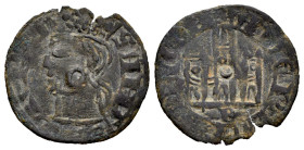 Reino de Castilla y León. Alfonso XI (1312-1350). Cornado. Burgos. Tipo Santa Orsa. (Bautista-498). Ve. 0,77 g. B bajo el castillo. Perforación. MBC-....