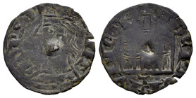 Reino de Castilla y León. Alfonso XI (1312-1350). Cornado. Toledo. Tipo Santa Orsa. (Bautista-502.3). Ae. 0,79 g. T debajo del castillo. Perforación. ...