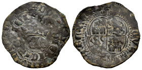 Reino de Castilla y León. Enrique II (1368-1379). Real de vellón. Toledo. (Bautista-583). Ve. 2,94 g. T en el eje vertical. Golpeada. MBC-. Est...25,0...