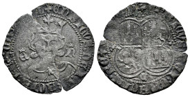 Reino de Castilla y León. Enrique II (1368-1379). Real de vellón. Córdoba. (Bautista-592). Ve. 2,27 g. Busto entre E y N coronadas. C en el extremo in...