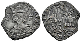 Reino de Castilla y León. Enrique II (1368-1379). Real de vellón. Segovia. (Bautista-603.1). Ve. 2,25 g. Busto entre E y N coronadas. S-G en el eje ho...