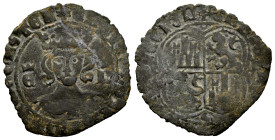 Reino de Castilla y León. Enrique II (1368-1379). Real de vellón. Sevilla. (Bautista-604.2). Ve. 1,85 g. Busto entre E y N coronadas. Roeles en los ex...