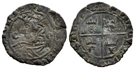 Reino de Castilla y León. Enrique II (1368-1379). Cruzado. Córdoba. (Bautista-645). Ve. 1,67 g. C-O en anverso y ENRI coronadas. Golpes. Escasa. MBC. ...