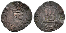 Reino de Castilla y León. Enrique III (1390-1406). Cornado. Sin marca de ceca. (Bautista-775). Ve. 0,70 g. Algo alabeada. Escasa. MBC-. Est...30,00.