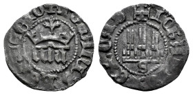 Reino de Castilla y León. Juan I (1379-1390). 1/6 de real. Sevilla. (Bautista-805, como Juan II). Ag. 0,51 g. MBC+. Est...100,00.