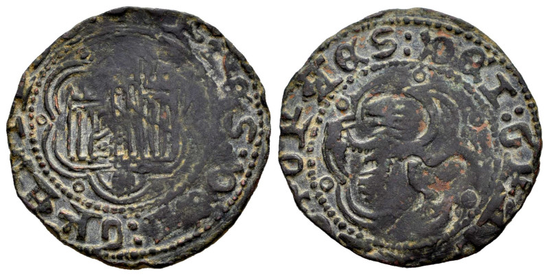 Reino de Castilla y León. Juan II. Blanca. Coruña. (Bautista-813). Ae. 3,51 g. V...