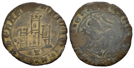 Reino de Castilla y León. Enrique IV (1399-1413). 1 maravedí. Cuenca. (Bautista-962.2). Ve. 1,48 g. Grupo de 3 rosetas a los lados del castillo, debaj...