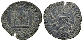 Reino de Castilla y León. Enrique IV (1399-1413). 1 maravedí. Villalón. (Bautista-977.2). Ve. 2,21 g. Ristre bajo el león. Grieta. Rara. MBC+. Est...1...