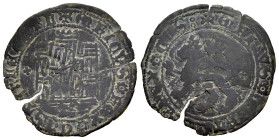 Reino de Castilla y León. Enrique IV (1399-1413). 1 maravedí. Toro. (Bautista-978). Ae. 1,98 g. Alabeada. Grieta. Muy rara. MBC-. Est...300,00.