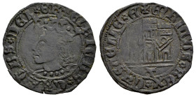 Reino de Castilla y León. Enrique IV (1399-1413). Dinero. Toledo. (Bautista-992). Ve. 1,67 g. T bajo el castillo. Ordenamiento de Aranda 1461. Muy com...
