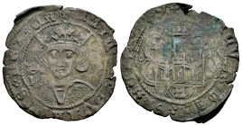 Reino de Castilla y León. Enrique IV (1399-1413). Cuartillo. Ávila. (Bautista-998.6). Ve. 2,95 g. P coronada a la izquierda del busto y A gótica bajo ...