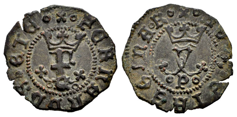 Fernando e Isabel (1474-1504). Blanca. Cuenca. P. (Cal-18). (Rs-484). Ae. 1,00 g...