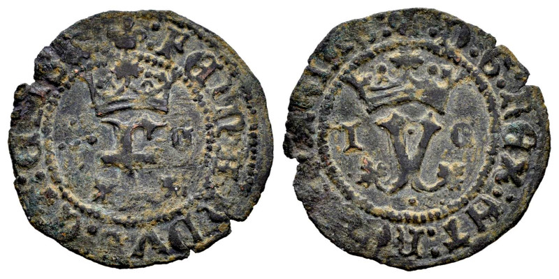 Fernando e Isabel (1474-1504). Blanca. Cuenca. I. (Cal-28). (Rs-521). Ae. 0,97 g...