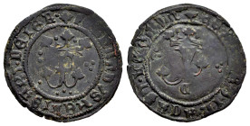 Fernando e Isabel (1474-1504). Blanca. Cuenca. (Cal-28). (Rs-530 var). Ae. 1,25 g. F e Y entre grupos de 3 puntos. MBC+. Est...25,00.