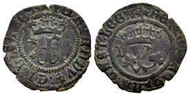 Fernando e Isabel (1474-1504). Blanca. Cuenca. (Cal-28). (Rs-549). Ae. 1,28 g. F entre estrella y C, Y con C invertida. MBC. Est...25,00.