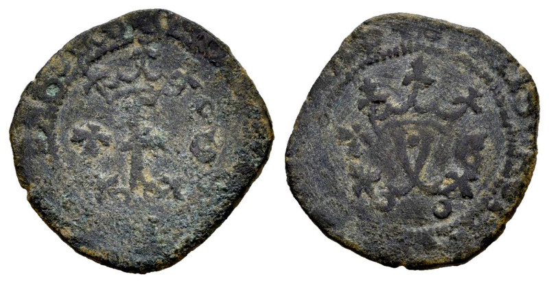 Fernando e Isabel (1474-1504). Blanca. Granada. (Cal-32). (Rs-no cita). Ae. 1,37...
