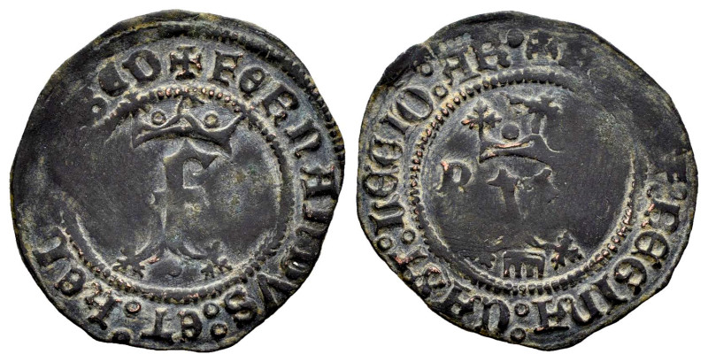 Fernando e Isabel (1474-1504). Blanca. Segovia. P. (Cal-34). (Rs-696). Ae. 1,41 ...