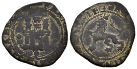 Fernando e Isabel (1474-1504). 2 maravedís. Sin ceca. (Cal-no cita). Ae. 4,29 g. Castillo entre estrellas. MBC-. Est...25,00.
