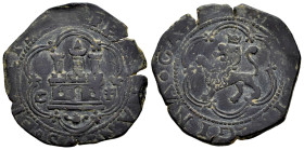 Fernando e Isabel (1474-1504). 4 maravedís. Cuenca. (Cal-135). (Rs-289). Ae. 7,20 g. Castillo entre C y armiño. MBC+. Est...45,00.