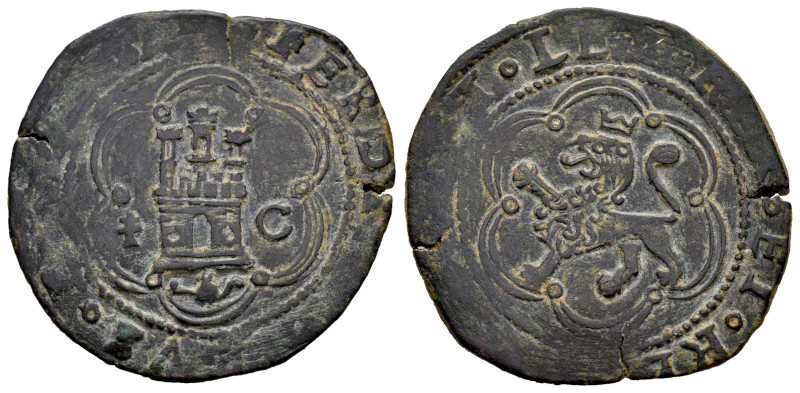 Fernando e Isabel (1474-1504). 4 maravedís. Cuenca. (Cal-135). (Rs-291). Ae. 6,6...