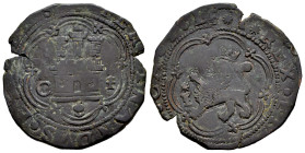 Fernando e Isabel (1474-1504). 4 maravedís. Cuenca. (Cal-135). (Rs-294). Ae. 7,83 g. Castillo entre C y armiño. Cuenco con estrella delante del león. ...