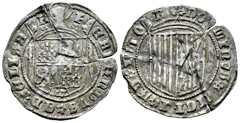 Fernando e Isabel (1474-1504). 1 real. Segovia. (Cal-376). Ag. 3,00 g. Anterior ...