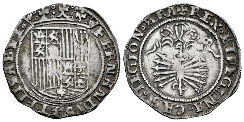 Fernando e Isabel (1474-1504). 1 real. Sevilla. (Cal-408). Ag. 3,38 g. S en reve...