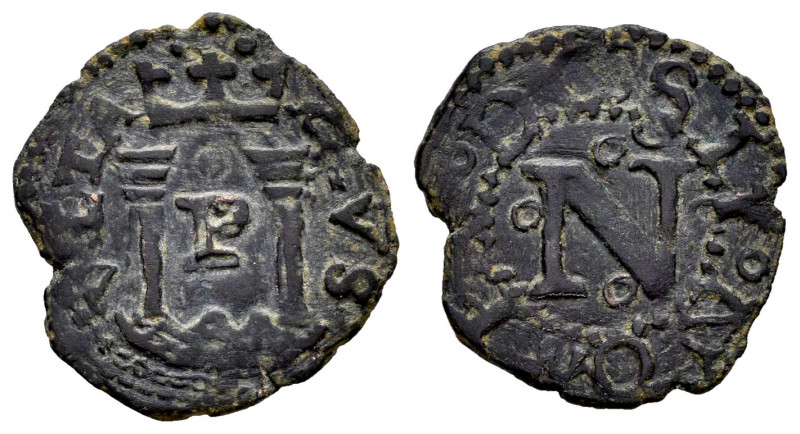 Carlos I (1516-1556). Cornado. Pamplona. (Cal-43). (Rs-no cita). Ae. 1,05 g. P e...