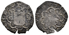 Felipe II (1556-1598). 1 cuarto. Cuenca. (Cal-71). (Jarabo-Sanahuja-A86). Ae. 1,18 g. Castillo entre C y cruz patriarcal. MBC. Est...25,00.