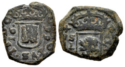 Carlos II (1665-1700). 2 maravedís. 1699. Linares. (Cal-82). (Jarabo-Sanahuja-tipo N14). Ae. 5,67 g. MBC. Est...30,00.