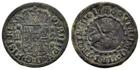 Felipe V (1700-1746). 2 maravedís. 1746. Segovia. (Cal-75). Ae. 3,54 g. MBC. Est...20,00.