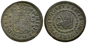Felipe V (1700-1746). 4 maravedís. 1741. Segovia. (Cal-93). Ae. 6,84 g. MBC+. Est...50,00.