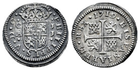Felipe V (1700-1746). 1 real. 1719. Cuenca. JJ. (Cal-105). Anv.: PHILIPPUS. Ag. 1,31 g. MBC/MBC+. Est...50,00.