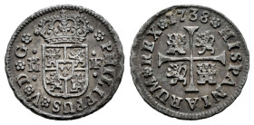 Felipe V (1700-1746). 1/2 real. 1738. Madrid. JF. (Cal-185). Ag. 1,39 g. MBC. Est...30,00.