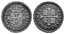 Felipe V (1700-1746). 1/2 real. 1740. Madrid. JF. (Cal-186). Ag. 1,23 g. Alabeada. MBC. Est...30,00.