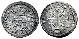 Felipe V (1700-1746). 1/2 real. 1728. Sevilla. P. (Cal-336). Ag. 1,21 g. Fecha rara. MBC+. Est...60,00.