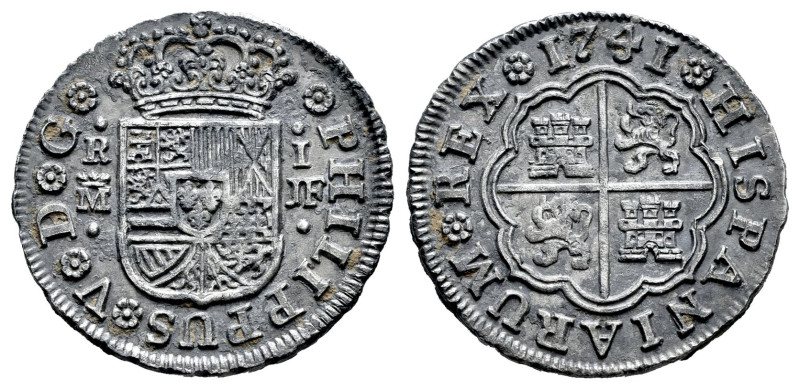 Felipe V (1700-1746). 1 real. 1741. Madrid. JF. (Cal-457). Ag. 2,61 g. Pátina. M...