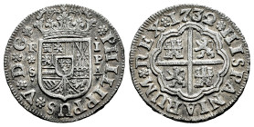 Felipe V (1700-1746). 1 real. 1732. Sevilla. PA. (Cal-656). Ag. 2,83 g. MBC. Est...35,00.