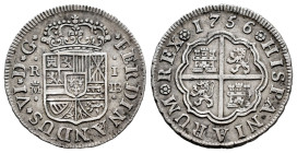 Fernando VI (1746-1759). 1 real. 1756. Madrid. JB. (Cal-180). Ag. 2,83 g. Tono. MBC+. Est...50,00.