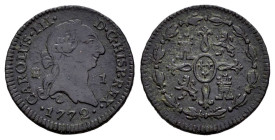 Carlos III (1759-1788). 1 maravedí. 1772. Segovia. (Cal-28). Ae. 1,12 g. MBC-. Est...35,00.